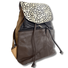 ladies dark leather backpack