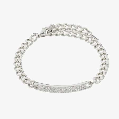 Pilgrim Heat Crystal Chain Silver Bracelet