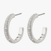 Pilgrim Heat Silver Crystal Hoop Earrings