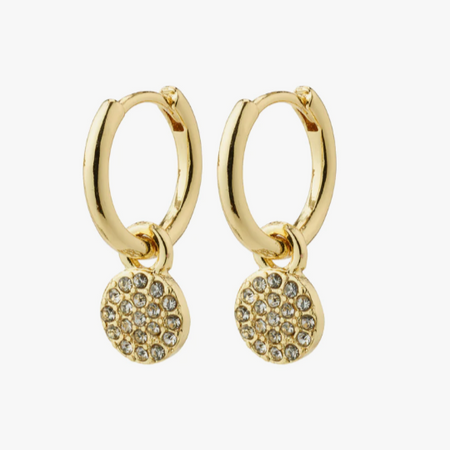 Pilgrim Chayenne Gold Hoop with Crystal pendant Earrings