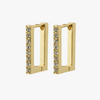 Pilgrim Coby Gold Square Crystal Hoop Earrings