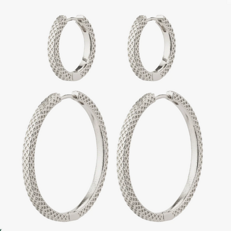 Pilgrim Pulse Silver Hoop Earrings