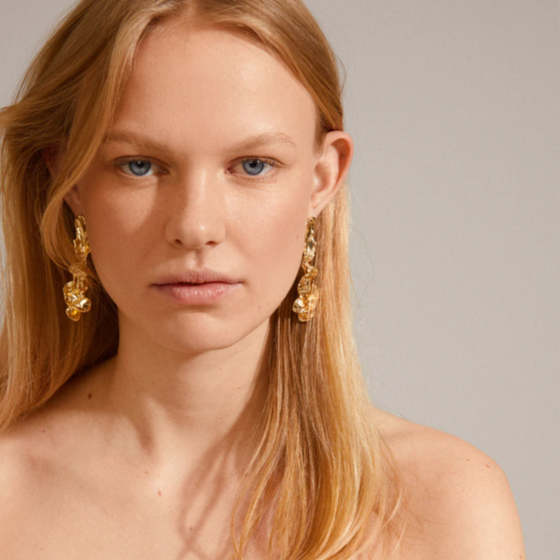 Pilgrim Pulse Statement Gold Earrings