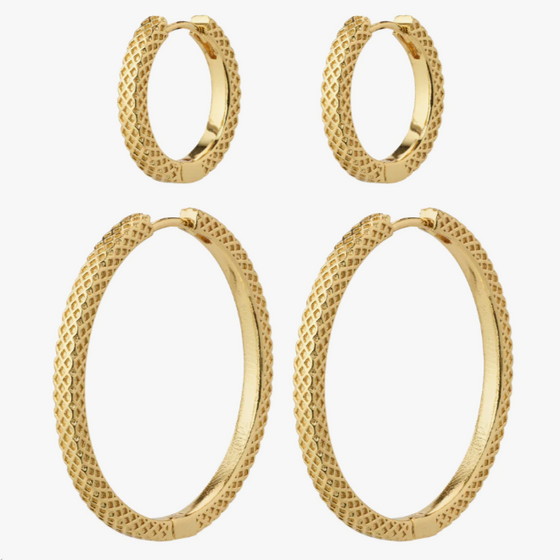 Pilgrim Pulse Gold Hoop Earring Set