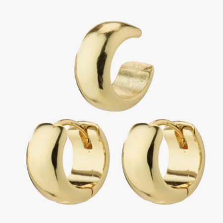 Pilgrim Pace Gold Hoop and Cuff Earrings