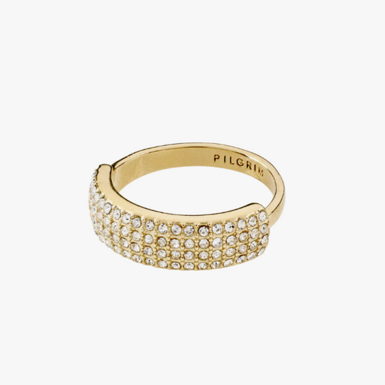 Pilgrim Heat Gold Crystal Ring