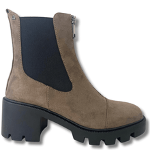 ladies brown chunky boots with black sole