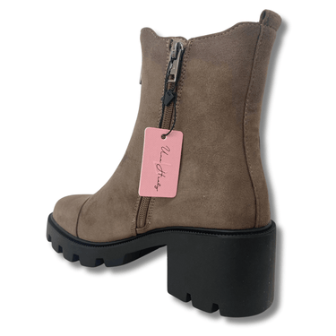 ladies chunky brown boots