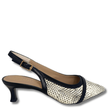 LADIES MONOCHROME KITTEN HEEL SHOES