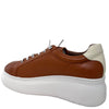 Wonders Tan Leather White Modern Sole Brand Lace Sneakers