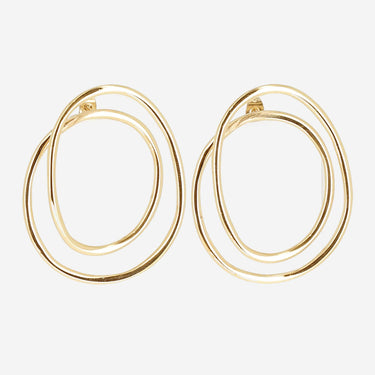 ZAG Gold Large Swirl Stud Earrings