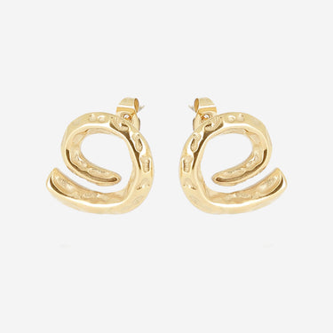 ZAG Gold Swirl Stud Earrings