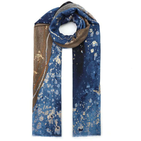 Abaigh Abstract Pattern Scarf - Navy