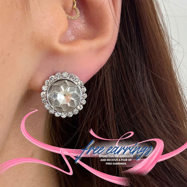 Absolute Silver Large Crystal Stud Earrings - October GWP
