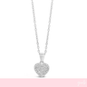 girl silver necklace with heart pendant