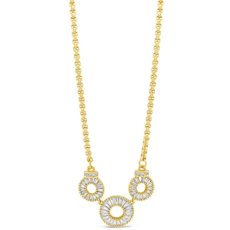 Absolute Gold Baguette Circle Necklace