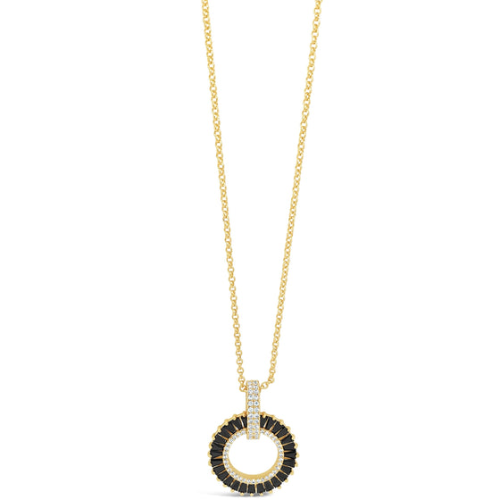 Absolute Gold & Black Baguette Halo Necklace