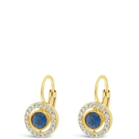 Absolute Gold & Blue Halo French Clip Earrings