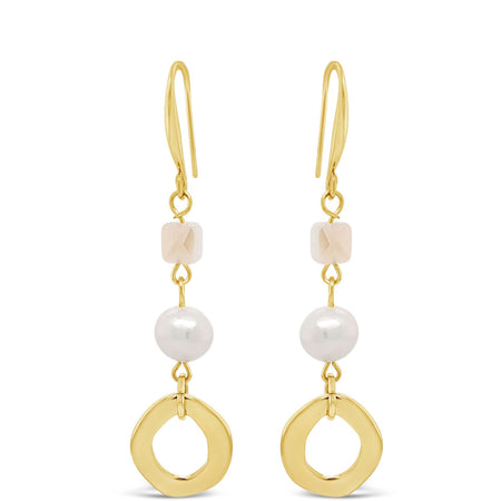 Absolute Gold Champagne Bead & Pearl Drop Earrings