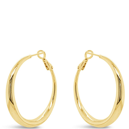 Absolute Gold Chunky Large Plain Hoop Earrings