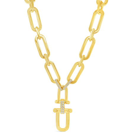 Absolute Gold Chunky Oval Chain Drop Necklace