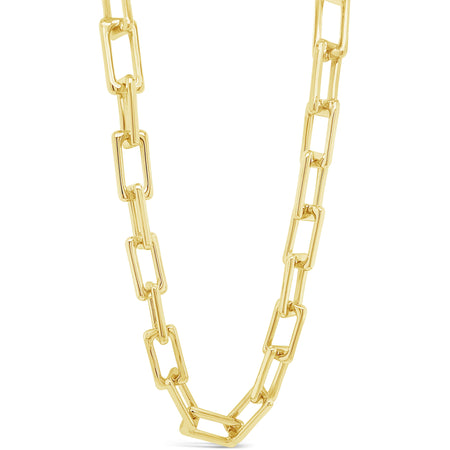 Absolute Gold Chunky Plain Rectangle Necklace