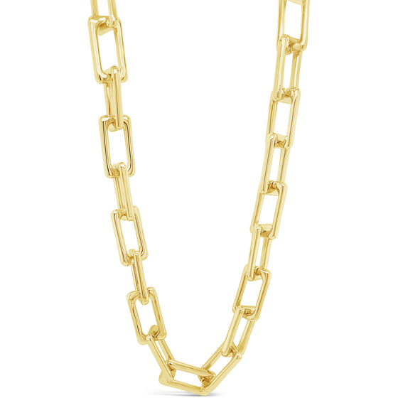 absolute-gold-chunky-plain-rectangle-necklace-N2335GL