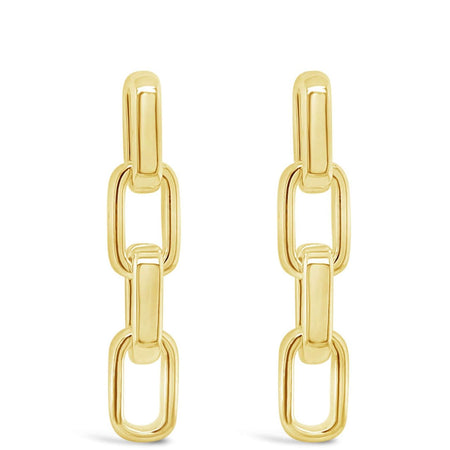 Absolute Gold Chunky Rectangle Link Earrings