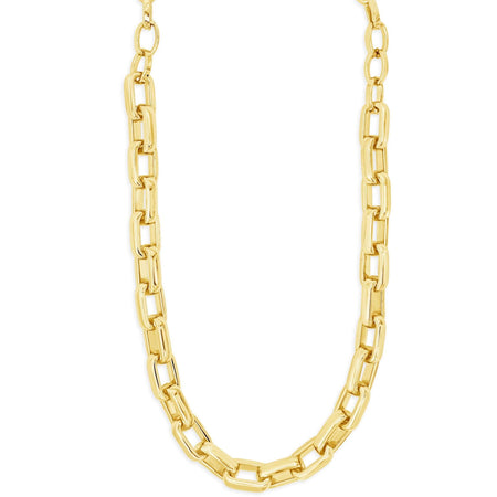 Absolute Gold Chunky Rectangle Link Necklace