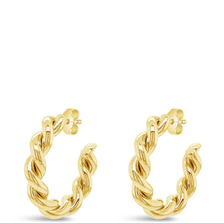 Absolute Gold Chunky Twist Hoop Earrings