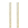 Absolute Gold & Clear Crystal Baguette Long Drop Earrings