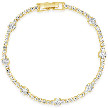 Absolute Gold & Clear Crystal Dainty Tennis Bracelet