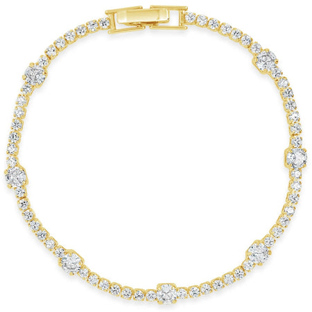 Absolute Gold & Clear Crystal Dainty Tennis Bracelet