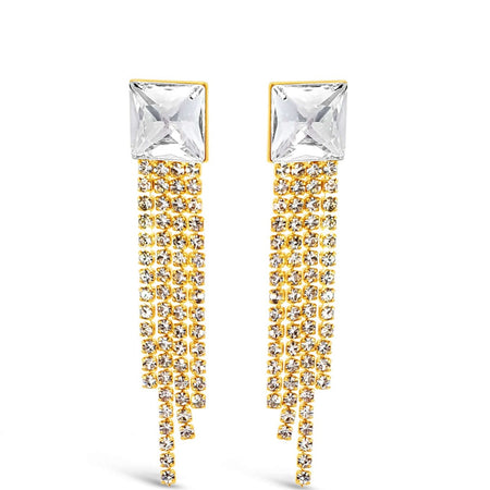 Absolute Gold & Clear Crystal Drop Earrings