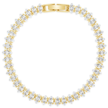 Absolute Gold & Clear Crystal Oval Baguette Bracelet