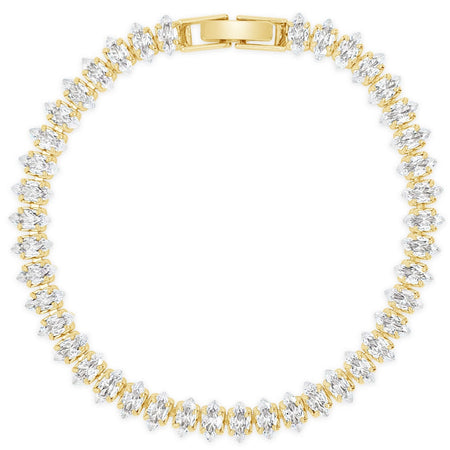 Absolute Gold & Clear Crystal Oval Baguette Bracelet