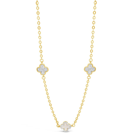 Absolute Gold Clover Short Length Necklace - Mother Of Pearl