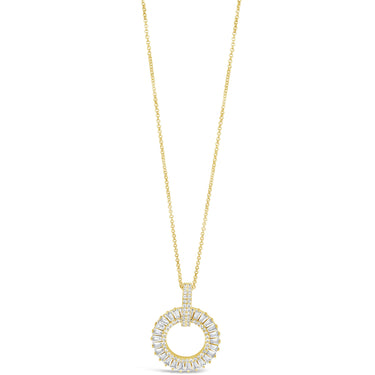 Absolute Gold & Crystal Baguette Halo Long Length Necklace