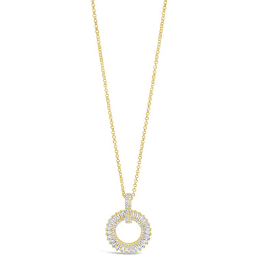 Absolute Gold & Crystal Baguette Halo Necklace