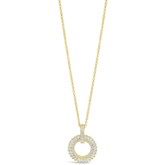 Absolute Gold & Crystal Baguette Halo Necklace