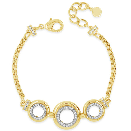 Absolute Gold & Crystal Circle Faceted Bracelet