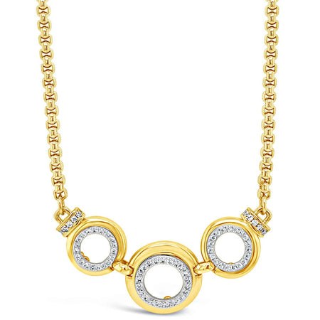 Absolute Gold & Crystal Circles Faceted Necklace
