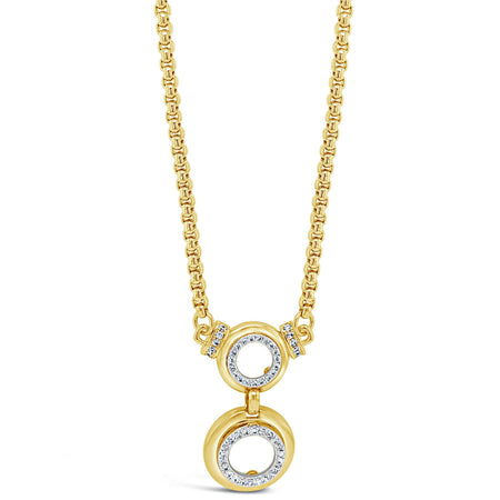 Absolute Gold & Crystal Circles Pendant Faceted Necklace