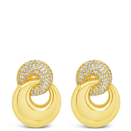 Absolute Gold Crystal Clip On Chunky Entwined Earrings