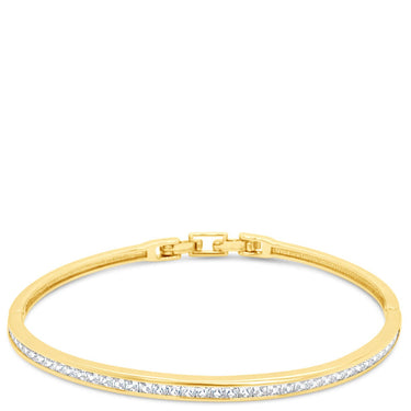 Gold bracelet on a white background