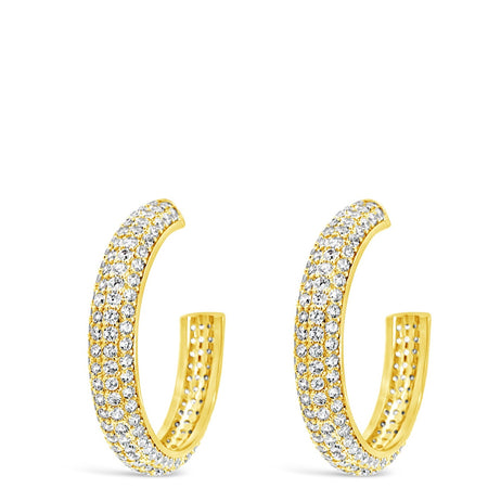 Absolute Gold Crystal Large Chunky Hoop Earrings