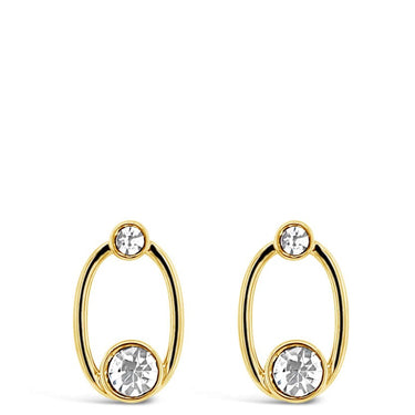 gold oval stud earrings
