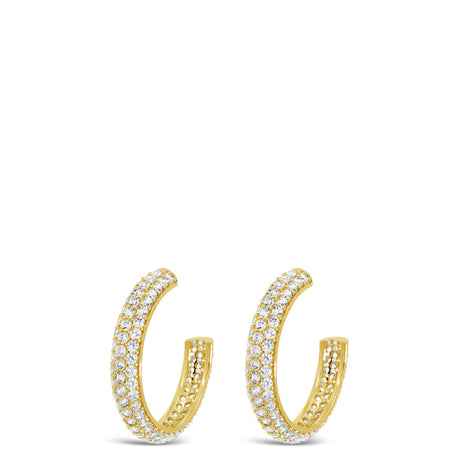 Absolute Gold Crystal Small Chunky Hoop Earrings