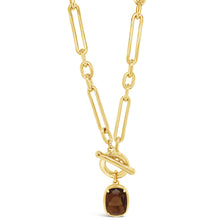 Absolute Gold Dark Topaz TBar Necklace