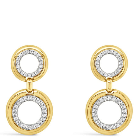 Absolute Gold Double Circle Drop Earrings